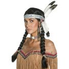 Adult Braided Wig with Feather Headband - Native American Costume Accessory Set - alternate view 2