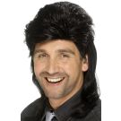 Black Mullet Wig Fancy Dress Costume Accessory 70s 80s 80's Adult Mens Punk Fancy Dress Up Party - alternate view