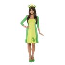Fairy tale frog costume knee-length dress with colour-blocked panels and sweetheart neckline