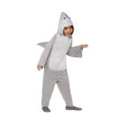 Kids Shark Costume with Hood and Fins - Grey Ocean Mascot Jumpsuit - alternate view