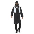 Adult Rabbi Jewish Religious Coat Beard Hat Fancy Mens Costume Outfit cs44689
