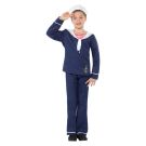 Boys sailor cap with gold band and structured crown closeup