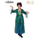 Women's Winifred Sanderson Hocus Pocus costume dress in emerald velour and purple satin with iridescent tulle skirt