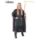 Adult Legolas costume with digitally printed tunic and black cloak - Lord of the Rings licensed outfit