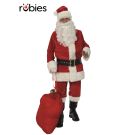 Adult Santa Claus costume with red velour jacket, pants, white beard and wig