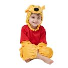Kids Winnie the Pooh costume - golden plush jumpsuit with red shirt and 3D hood
