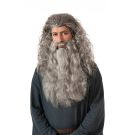 adult gandalf the grey wig and beard set - the hobbit & lord of the rings wizard accessory - alternate view