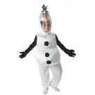 Kids Olaf costume - white velour Disney Frozen snowman jumpsuit with hood and carrot nose