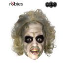 Beetlejuice vinyl mask with messy blonde-grey hair and painted decay details