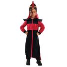 Kids Jafar costume full-length black and red robe with dramatic shoulder pieces