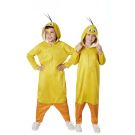 Kids Tweety Bird costume yellow jumpsuit with hood and 3D hair strands