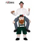 Adult Bavarian Beer Buddy Ride-On Costume with lederhosen and Alpine hat