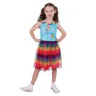 Girls Rainbow Dash costume dress with rainbow tutu skirt and character-printed bodice