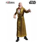 Adult Supreme Leader Snoke costume set with gold robe, geometric belt and full-head character mask