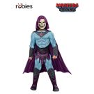 Kids Skeletor deluxe muscle costume with purple hooded cape and skull mask