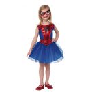 Girls Spider-Girl tutu dress costume with metallic red bodice and web print