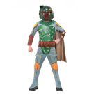 Kids Boba Fett Star Wars costume with green armor and helmet