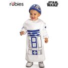 Toddler R2-D2 Star Wars costume with digitally printed control panel tunic and bonnet headpiece