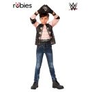 Kids WWE AJ Styles muscle chest costume top with fibre-filled torso and black studded vest