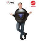 Adult Magic 8-Ball costume tabard with clear vinyl answer pocket and shoulder straps