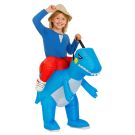 Kids Inflatable Dinosaur Ride-On Costume with Hat - alternate view