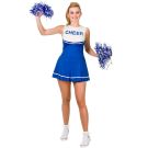 Blue Cheerleader Costume - Ladies School Spirit Uniform Dress - alternate view