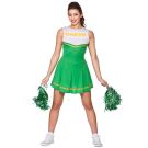 Green Cheerleader Costume - Ladies School Spirit Uniform Dress - alternate view