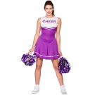 Purple Cheerleader Costume - Ladies School Spirit Uniform Dress - alternate view