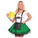 Kelly green circle skirt with built-in petticoat and embroidered apron panel
