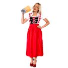 Oktoberfest dirndl dress with white blouse and decorative lacing detail