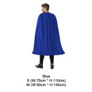 Royal blue full-length cape with gathered neckline and flowing hemline