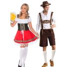 Adult couples Oktoberfest costume set with Bavarian dirndl and lederhosen
