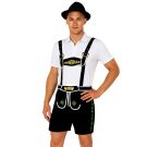 Mens Lederhosen Costume with Suspenders - German Oktoberfest Shorts & Shirt - alternate view 3