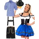 Couples beer festival costume with traditional Bavarian styling