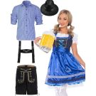 Complete couples Bavarian Beer Festival costume set front view