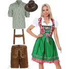 Couple Green Oktoberfest Beer German Lederhosen Costume lh220glg8001g