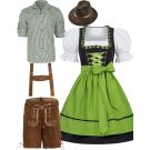 Couple Green Oktoberfest Beer German Lederhosen Costume lh220gln1001g