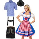 Couple Blue Oktoberfest German Wench Costume lh220blh324blh999