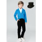 Black structured top hat with ribbon band for kids magician costume