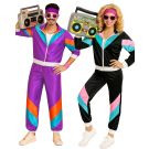 Adult Couple's 80s Shell Suit Costume Set - Purple & Black Tracksuits - alternate view