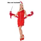 Complete red flapper costume set with dress, headband, pearls, choker, cigarette holder prop