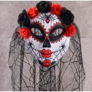 Day of the Dead Mask Adults Halloween Sugar Skull Fancy Dress Accessory Skeleton - alternate view