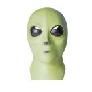 Full head latex extraterrestrial mask with elongated cranium and smooth hairless design