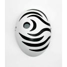 Anime cosplay mask with spiral pattern and quick-release buckle strap system