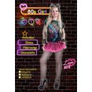 Womens 80s Neon Party Costume with Tutu Skirt and Paint Splatter Top - alternate view 8