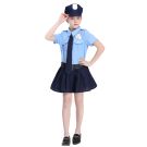 Kids Australian police costume with light blue shirt and navy skirt