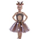 Girls Xmas Reindeer Costume Tutu Dress lp1057