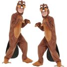 Kids Otter Costume - Full Body Jumpsuit with Headpiece and Tail - alternate view