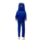 Kids blue Among Us Crewmate costume with dome headpiece and backpack