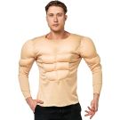Adult padded muscle shirt with foam six-pack abs front view
